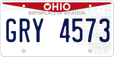 OH license plate GRY4573