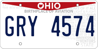 OH license plate GRY4574