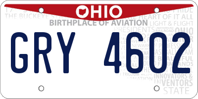 OH license plate GRY4602