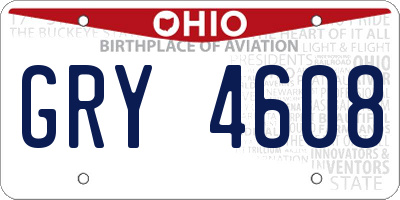 OH license plate GRY4608