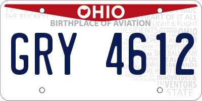 OH license plate GRY4612