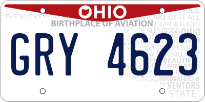 OH license plate GRY4623