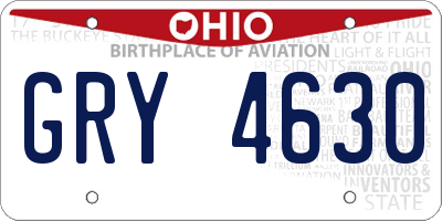 OH license plate GRY4630