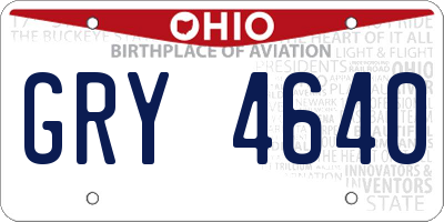 OH license plate GRY4640