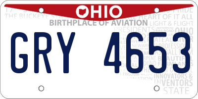 OH license plate GRY4653