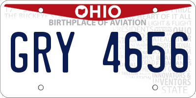 OH license plate GRY4656
