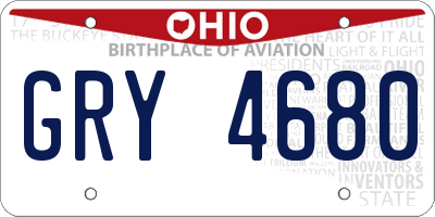 OH license plate GRY4680