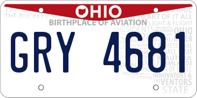 OH license plate GRY4681