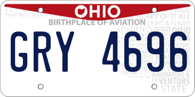 OH license plate GRY4696