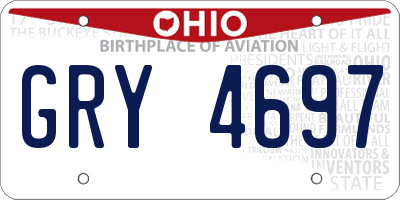 OH license plate GRY4697