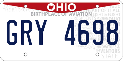 OH license plate GRY4698