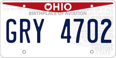 OH license plate GRY4702