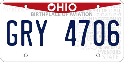 OH license plate GRY4706
