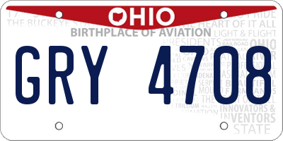 OH license plate GRY4708