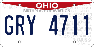 OH license plate GRY4711