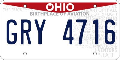 OH license plate GRY4716