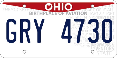 OH license plate GRY4730