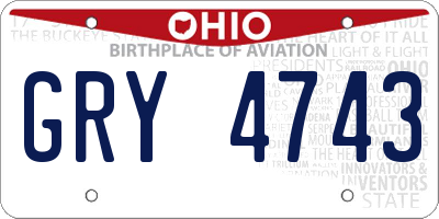 OH license plate GRY4743