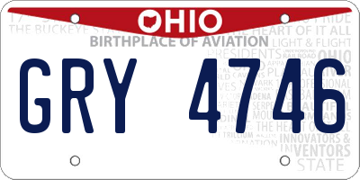 OH license plate GRY4746