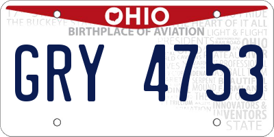 OH license plate GRY4753
