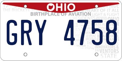 OH license plate GRY4758