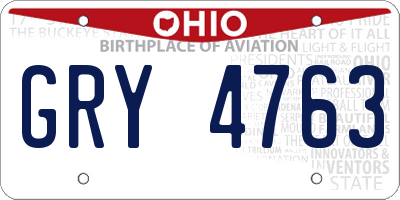 OH license plate GRY4763