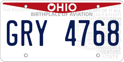 OH license plate GRY4768