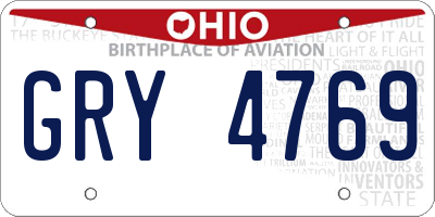 OH license plate GRY4769