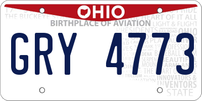 OH license plate GRY4773