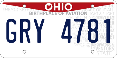 OH license plate GRY4781