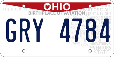 OH license plate GRY4784
