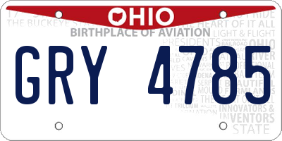 OH license plate GRY4785
