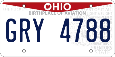 OH license plate GRY4788