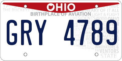 OH license plate GRY4789