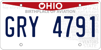 OH license plate GRY4791