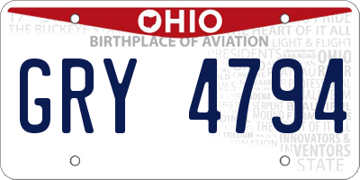 OH license plate GRY4794