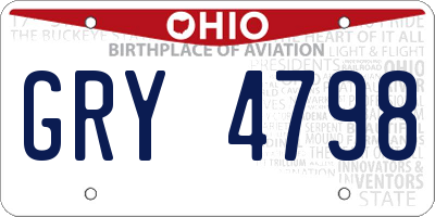 OH license plate GRY4798