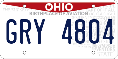 OH license plate GRY4804