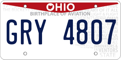 OH license plate GRY4807