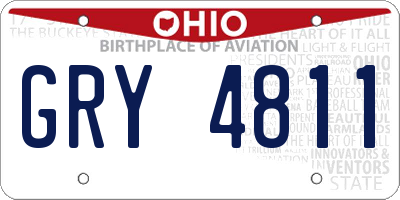 OH license plate GRY4811