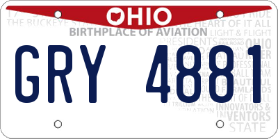 OH license plate GRY4881