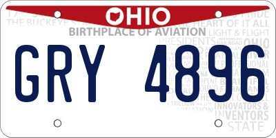 OH license plate GRY4896