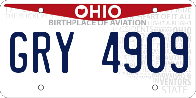 OH license plate GRY4909