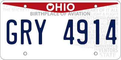 OH license plate GRY4914