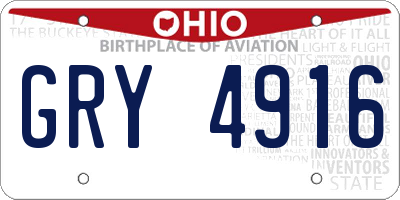 OH license plate GRY4916