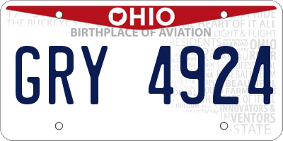 OH license plate GRY4924