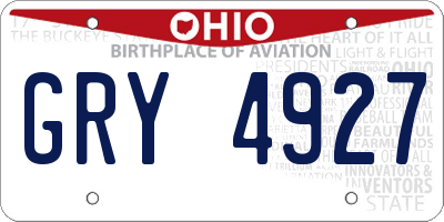 OH license plate GRY4927