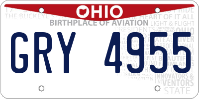 OH license plate GRY4955