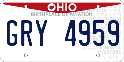 OH license plate GRY4959