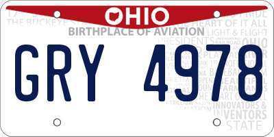 OH license plate GRY4978